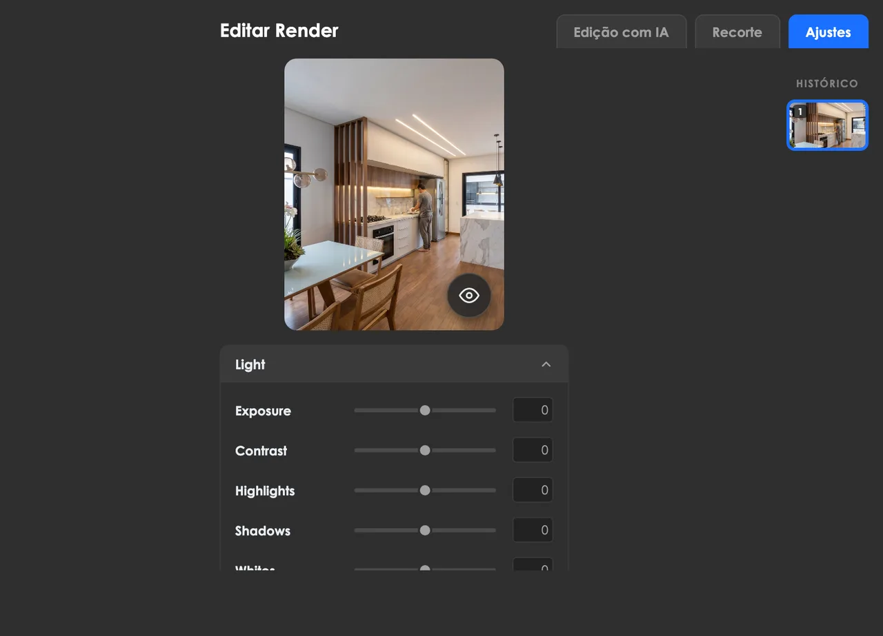 Aba Ajustes do Editor